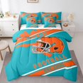 thumbnail image 1 of Erosebridal American Football Bedding Sets Twin Size, Soccer Sports Comforter Sets with Sheets, Blue Orange, Miami, Breathable 7 Pieces, 1 of 8