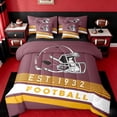 thumbnail image 1 of Erosebridal American Football City Bedding Sets Queen Size,Rugby Sports Comforter Sets with Sheets,Geometric Stripe Bed in a Bag Queen Size,Luxurious Bedroom Decoration Reversible,7-Piece, 1 of 6