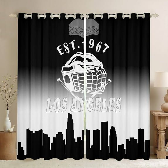 Erosebridal American Football City Curtains for Living Room, Eat Sleep 30%-50% Blackout Curtains Set of 2 (38x45), Soccer Lover Curtains and Drapes (38x45), Window Curtains Room Decorative
