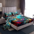thumbnail image 1 of Erosebridal American Football City Full Sheet Sets, Blue Red Bedding Full Size, Eat Sleep Room Decor, 1 of 7