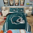 thumbnail image 1 of Erosebridal American Football Comforter Set Full Size Rugby Games Bedding Set Sport Arena Peacock Green Comforter Sports Theme Quilt Set, 1 of 7