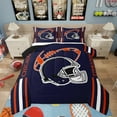 thumbnail image 1 of Erosebridal American Football Comforter Set Queen Size Rugby Games Bedding Set Sport Arena Deep Purple Orange Comforter Sports Theme Quilt Set, 1 of 7