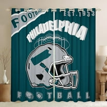 Erosebridal American Football Curtains for Living Room, Eat Sleep 30%-50% Blackout Curtains Set of 2 (38x45), Sports Lover 30%-50% Black Out Curtains, Bedroom Curtains Room Decoration