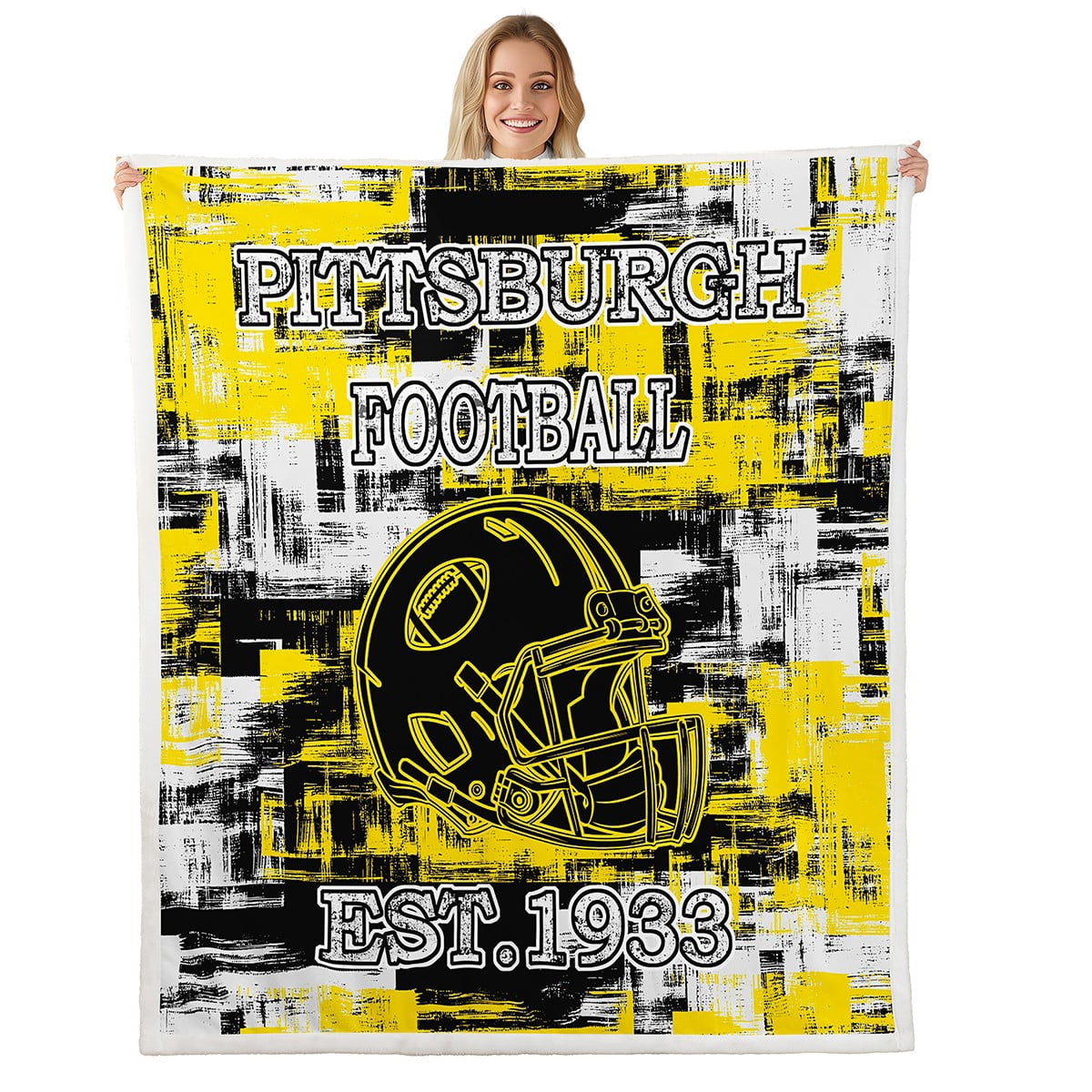 Erosebridal Football Bettwäsche-Set Queen Size – 7-teilig, American Football Design, Grün/blau