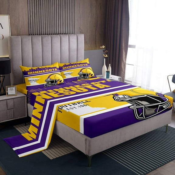 Erosebridal American Football Twin Sheet Sets, Eat Sleep Bedding Twin Size, Sports Lover Bed Sheets Twin, Microfiber Room Decoration, 3-Piece