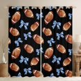 thumbnail image 1 of Erosebridal American Rugby Themed Blackout Curtains Set of 2 (52x84 Each),Princess Blue Bowtie Window Curtains For Kids Girls, 1 of 7