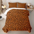 thumbnail image 1 of Erosebridal Animal Cheetah Printed Twin Quilt Set for Boys Girls, Leopard Wildlife Twin Coverlet Set, Orange, 2pcs, 1 of 7