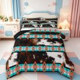 thumbnail image 1 of Erosebridal Animal Hide Pattern Queen Comforter Set,Western Cowhide Comforter Sets Queen,Black Reversible,3-Piece,1 Comforter and 2 Pillowcases, 1 of 7