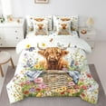 thumbnail image 1 of Erosebridal Animal Highland Cow Bedding Queen Size,Spring Garden Bedding Sets Queen Size,Flower Decor,Reversible,Lightweight,7pcs, 1 of 5
