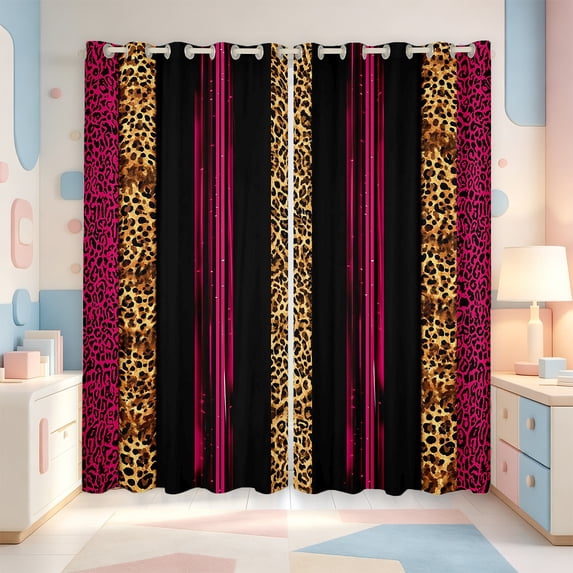 Erosebridal Animal Pattern Blackout Curtains Set of 2 (52x84 Each),Classic Cheetah Curtain