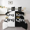 thumbnail image 1 of Erosebridal Anniversary Crown Bedding Twin Comforter Set, Black White Comforter Sets Twin Size, Couple Lover Reversible Down Comforter, Lightweight Bedroom Decor, 2-Piece, 1 of 8