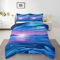 thumbnail image 1 of Erosebridal Antarctic Aurora Bedding Sets with Comforter, Dreamy Starry Sky Duvet Insert, Navy Blue, Reversible 2-Piece, 1 of 7