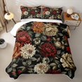 thumbnail image 1 of Erosebridal Antique Boho Rose Twin Quilt Set for Women Girls, Dahlia Floral Print Twin Coverlet Set, 2pcs, 1 of 7