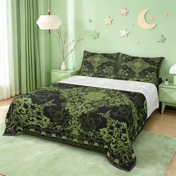Erosebridal Antique Victorian Baroque Twin Sheet Sets,Retro Flower Floral Bedding For Adults 3 Pieces