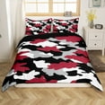 thumbnail image 1 of Erosebridal Army Camouflage Comforter Cover Queen, Dark Red Grey Bedding Queen Size, Military Camo Decor, Reversible 3pcs（No Comforter）, 1 of 7