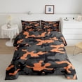 thumbnail image 1 of Erosebridal Army Camouflage Lightweight Bedding Set Teens Camo Comforter Set Colorful Pattern Decor Comforter Orange Black Grey Quilt Set Bedroom Collection 3Pcs Queen Size, 1 of 5
