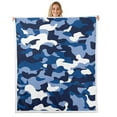 thumbnail image 1 of Erosebridal Army Camouflage Throw Blanket for Couch, Dodger Blue Plush Blanket, Military Camo Decor, 40x50, 1 of 7