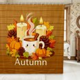 thumbnail image 1 of Erosebridal Autumn Leaves Shower Curtain 72Wx84L,Happy Fall Bathroom Shower Curtain,Brown, 1 of 6