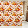 thumbnail image 1 of Erosebridal Autumn Pumpkin Shower Curtain 72Wx84L,Fall Harvest Bathroom Shower Curtain,Orange, 1 of 6