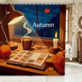 thumbnail image 1 of Erosebridal Autumn Text Shower Curtain 72Wx84L,Cozy Fall Bathroom Shower Curtain,Dark Blue, 1 of 6