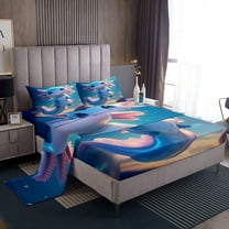 Erosebridal Axolotl Twin Sheet Sets for Teens, Blue Bed Sheets Twin, Mystic Starry Sky Bedding Twin Size, Microfiber Room Decor, 3 Pieces