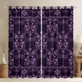 thumbnail image 1 of Erosebridal Aztec Print Curtains and Drapes Pack of 2 (52x63 Each),Boho Damask Dragonfly Black Out Curtains,Purple Lavender, 1 of 6