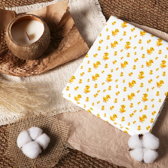 Erosebridal Baby Chick White 100% Cotton Fabric by the Yard 1 Yard, Easter Friend Home Decor Fabric by the Yard