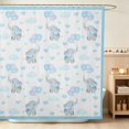 thumbnail image 1 of Erosebridal Baby Elephant Shower Curtain 72Wx72L for Girls, Blue Balloons Waterproof Bathroom Curtain, 1 of 5