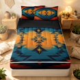 thumbnail image 1 of Erosebridal Baroque Aztec Zipper Full Size Comforter Sets with Fitted Sheet and 2 Pillowcases, Victorian Geometric Zipper Bedding Set, Teal Orange, Black Reversible, 1 of 7