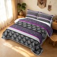 thumbnail image 1 of Erosebridal Baroque Damask Twin Quilt Set, Victorian Zebra Print Twin Coverlet Set, Black White Purple 2-Piece, 1 Bedspread and 1 Pillowcase, 1 of 7
