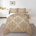 thumbnail image 1 of Erosebridal Baroque Gothic Print Comforter Sets King Size,Brown Boho Floral Comforters & Duvets,Modern Geometric Honeycomb Bedding King Comforter Set,Super Cozy Room Decorative Reversible,3-Piece, 1 of 7