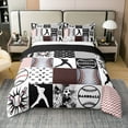 thumbnail image 1 of Erosebridal Baseball 100% Cotton Duvet Cover Twin Size,Sports Patchwork Bedding Sets Twin Size,Ball Game Bedroom Decor,Reversible,Breathable,2pcs(No Comforter), 1 of 6