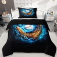 thumbnail image 1 of Erosebridal Baseball Ball Game Twin Comforter Sets For Sport Gamer,Blue Lightning Bedding Set, Reversible 2pcs, 1 of 7