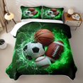 thumbnail image 1 of Erosebridal Baseball Ball Games Kids Bed Spread Queen,American Rugby Football Print Queen Coverlet Set For Boys,3 Pieces, 1 of 7