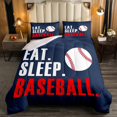 thumbnail image 1 of Erosebridal Baseball Comforter 3D Ball Sports Bedding Set Women Men Blue Eat Sleep Baseball Comforter Set Ball Games Room Decor Queen Size Quilt Set 3Pcs, 1 of 4