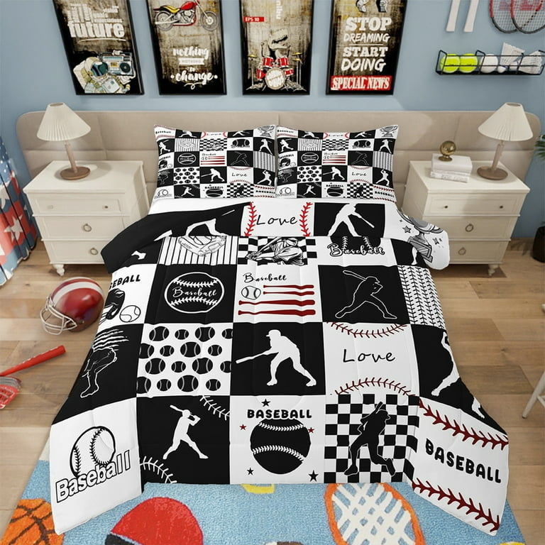 Erosebridal Baseball Comforter Set Twin Size Baseball Gaming