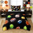 thumbnail image 1 of Erosebridal Baseball Football Soccer Twin Comforter Sets 3-Piece for Kids Boys Girls,Teens Sport Basketball Tennis Volleyball Bedding Set,Black Reversible,Breathable Home Decor, 1 of 6
