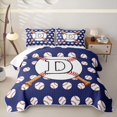 thumbnail image 1 of Erosebridal Baseball Gamer D Personalized Initial Bed Spread Queen for Boys Girls,Sport Theme Queen Coverlet Set for Teens, 1 of 7