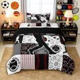 thumbnail image 1 of Erosebridal Baseball Gamer Twin Comforter Sets 3-Piece for Boys,Kids Teens Sport Theme Plaid Bedding Set,Black Reversible,Luxury Bedroom Decor, 1 of 6