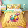 thumbnail image 1 of Erosebridal Baseball Ice Cream 7-Piece Twin Bedding Sets,Abstract Geometric Rhombus Bedding Comforter Set For Kids Boys,Reversible, 1 of 7
