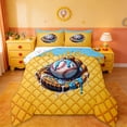 thumbnail image 1 of Erosebridal Baseball Ice Cream Queen Comforter Set,Ball Games Bedding Comforter Set For Boys Kids,Reversible,3-Piece, 1 of 7