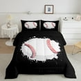 thumbnail image 1 of Erosebridal Baseball Print Comforter Sets, Watercolor Ball Comforters & Duvets, Sports Player Decor, 2pcs, 1 of 7