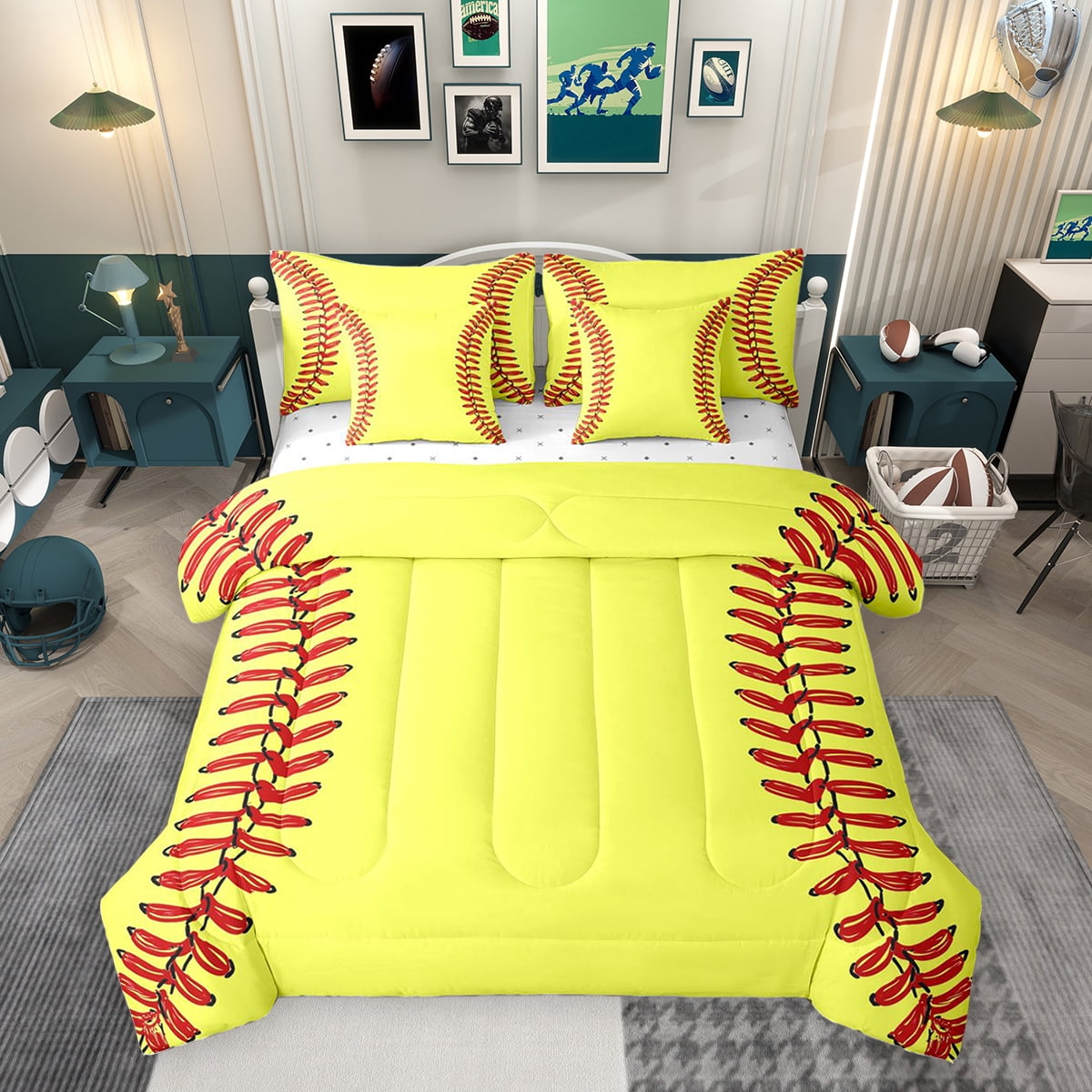 Erosebridal Baseball Softball Twin Bedding Sets for Kids, Sport Game ...