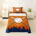 thumbnail image 1 of Erosebridal Baseball Sport Boys Twin Sheet Sets, Orange Navy Bedding, 3-Piece, 1 of 5