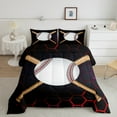thumbnail image 1 of Erosebridal Baseball Sport Comforter Sets Queen Size,Gemeotric Honeycomb Comforters & Duvets,Red Black Bedding Queen Comforter Set For Youth,Super Cozy Bedroom Decor,3-Piece, 1 of 8