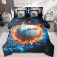 thumbnail image 1 of Erosebridal Baseball Sport Theme 7 Pieces Bedding Comforter Set,Boys Ball Game Full Bedding Set For Ball Lovers,Reversible, 1 of 7