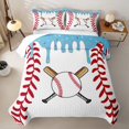 thumbnail image 1 of Erosebridal Baseball Sport Twin Quilt Set,Blue Ice Cream Drip Twin Coverlet Set For Boys Kids,2 Pieces, 1 of 7