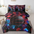 thumbnail image 1 of Erosebridal Basketball Bed in a Bag King size,Geometric Hexagon Bedding King Size,Sport Bedroom Decor,Reversible,Ultra Soft,7pcs, 1 of 5