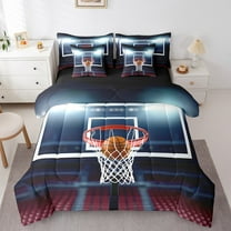 Erosebridal Basketball Bedding Sets Twin Size,Sports Comforter Sets With Sheets,Teenager Ball Gaming Bed In A Bag Twin Size, Breathable Bedroom Decorative,7-Piece Reversible