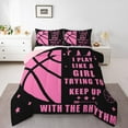 thumbnail image 1 of Erosebridal Basketball Bedding Twin Comforter Set,Stars Ball Game Down Comforter,Pink Black,Reversible,Lightweight,2pcs, 1 of 7
